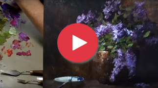 Still Life Gallery Paintings   Lilacs In Copper Trailer